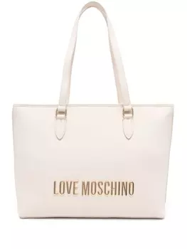Love Moschino сумка-тоут с логотипом, нейтральный цвет