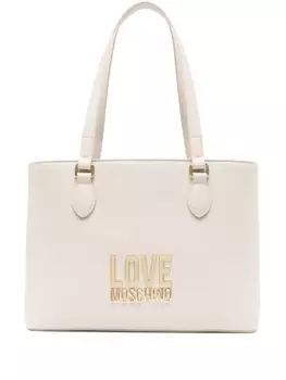 Love Moschino сумка-тоут с логотипом, нейтральный цвет
