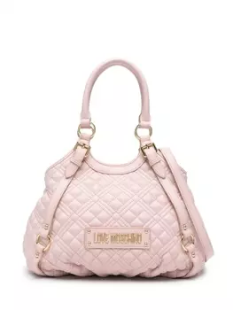 Love Moschino сумка-тоут с нашивкой-логотипом, розовый