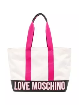Love Moschino сумка-тоут в стиле колор-блок с логотипом, нейтральный цвет