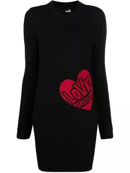 Love Moschino трикотажное платье мини, черный
