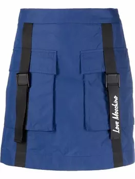 Love Moschino юбка карго с завышенной талией, синий