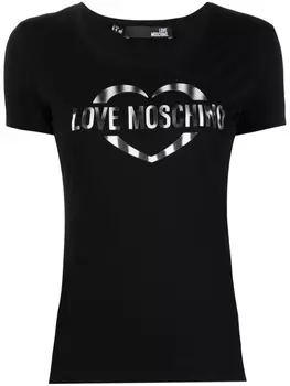 Love Moschino узкая футболка с логотипом, черный