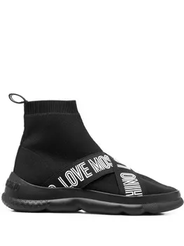 Love Moschino высокие кроссовки с логотипом, черный