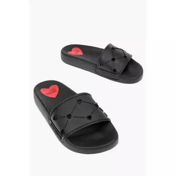 LOVE Резиновые шлепанцы Moschino, Black