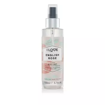 Love Signature English Rose Длительный, быстросохнущий, нелипкий спрей для тела для нее, 150 мл, I Love Cosmetics
