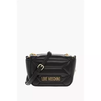 LOVE стеганая искусственная кожа KALEIDOSCOPE сумка через плечо с Go Moschino, черный