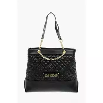 LOVE Стеганая сумка через плечо из искусственной кожи с монограммой Moschino, Black