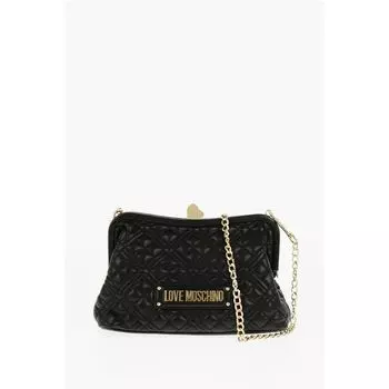 LOVE стеганая сумка из искусственной кожи с золотой цепочкой и сердцем Moschino, черный