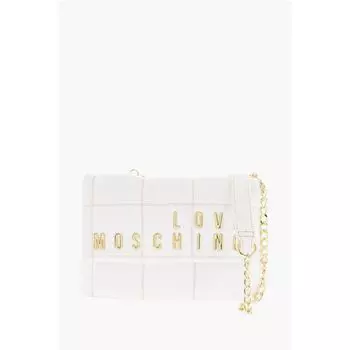 LOVE стеганая сумка из искусственной кожи со съемной цепочкой на плечо Moschino, белый