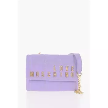 LOVE стеганая сумка из искусственной кожи со съемной цепочкой на плечо Moschino, фиолетовый
