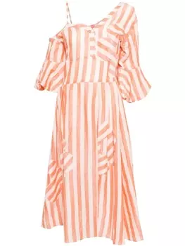 LOVEBIRDS платье миди на одно плечо, оранжевый