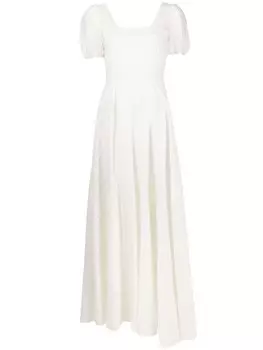 LoveShackFancy платье макси Ryan с цветочной вышивкой, белый