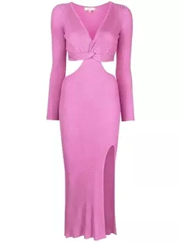 LoveShackFancy платье миди с драпировкой, фиолетовый