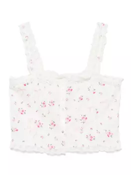 LoveShackFancy укороченный топ Vietta, белый