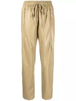 Low Classic брюки из искусственной кожи с кулиской, нейтральный цвет