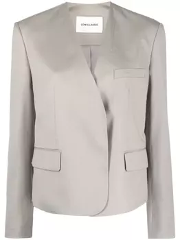 Low Classic однобортный блейзер без воротника, нейтральный цвет