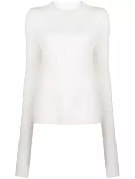 Low Classic полупрозрачный джемпер тонкой вязки, белый