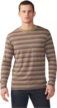 Low Exposure с длинным рукавом Mountain Hardwear, цвет Trail Dust Crag Stripe Print