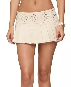 Ловина плиссированная мини-юбка шорты с люверсами Edikted, коричневый/бежевый