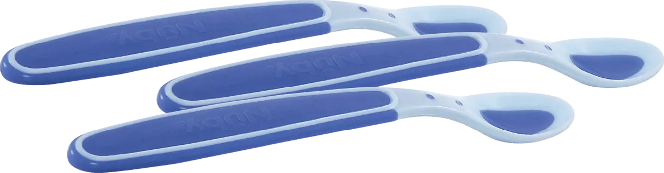 Ложка детская Soft Sensitive Flex для каш синяя 3 шт. Nby