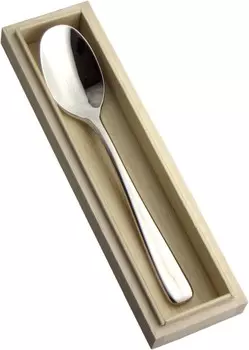 Ложка для карри MIGAKI, 7,4 дюйма (18,8 см), нержавеющая сталь 18-8, деревянная коробка, производство Япония Nagao