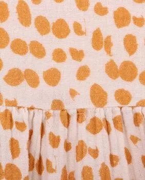 Лягушка для девочки из органического хлопка с принтом KNOT, горчичный