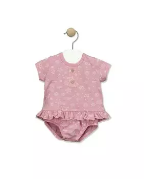 Лягушка для девочки с планкой с крабовым принтом BABID, розовый