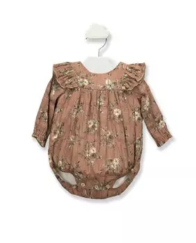 Лягушка для девочки с рюшами и цветочным принтом BABID, оранжевый