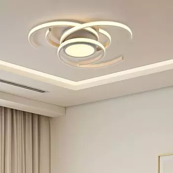 LQWELL Потолочный светильник Светодиодный потолочный светильник 33 Вт 3000 К Кухонный светильник Современный светильник для спальни Изготовлен из алюминия Черный Белый 560 x 560 x 100 мм [Класс энергопотребления E]