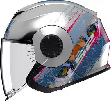 Шлем LS2 OF570 Verso Spring Реактивный, сине-серебристый