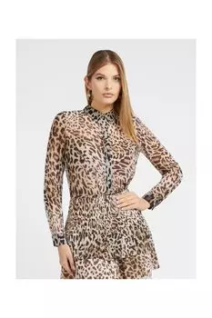LS CL ЖЕНСКАЯ РУБАШКА СТАНДАРТНОГО КРОЯ Guess, золотой
