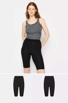 Lts 2 пары высоких эластичных велосипедных шорт Long Tall Sally, черный