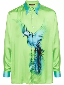 LU N атласная рубашка 80s Club, зеленый