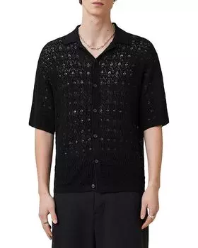 Луарская рубашка с коротким рукавом на пуговицах ALLSAINTS, черный