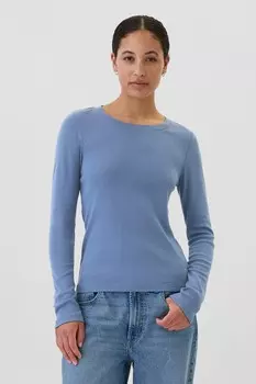 Любимая футболка из хлопка и модала с круглым вырезом и длинными рукавами Gap, синий