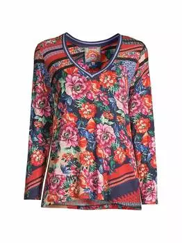 Любимая футболка Janie в красном цвете Johnny Was