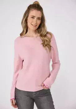 Любимая вещь: свитер с круглым вырезом "BiancaEP" с вышивкой на рукаве Lieblingsstck, розовый