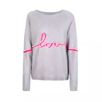 Любимая вещь: свитер с круглым вырезом "KalaEP" с надписью Lieblingsstck, серый