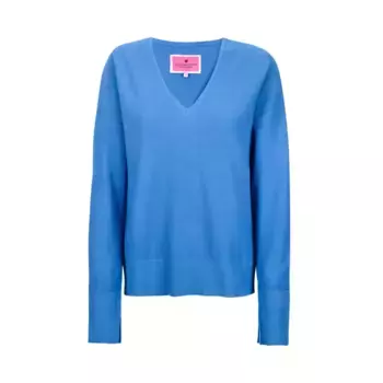 Любимая вещь: вязаный свитер "СукиЭП" с V-образным вырезом Lieblingsstck, синий