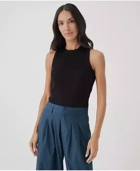 Любимая женская майка в рубчик с гоночной спиной Pact, черный