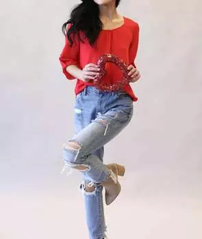 Любимый обязательный топ красного цвета Moda Luxe