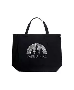 Любитель природы — большая сумка-тоут Word Art LA Pop Art, черный