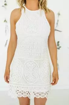 Любовь в вязаном крючком платье белого цвета bishop + young