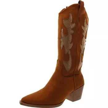 Lucah женские ковбойские сапоги с блестками и острым носком в стиле вестерн Wild Pair, цвет cognac mc