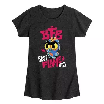Лучшая футболка с рисунком Flame Bro для девочек 7–16 лет от Disney/Pixar's Big Hero 6 Licensed Character, черный