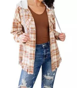 Лучшая из лучших шуба с капюшоном коричневого цвета VERY J