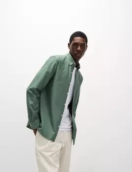 Лучшая рубашка Oxford из чистого хлопка Marks & Spencer, зеленый