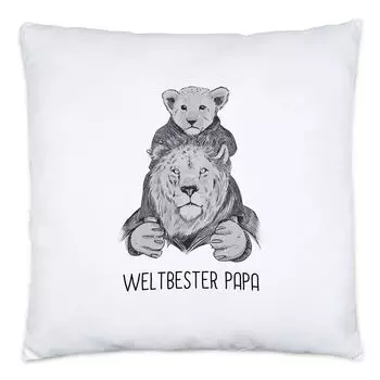 Лучшая в мире подушка для папы с наполнителем SW Saying Lion Dad Идея подарка на День отца Лучший папа Папа Hey!Print