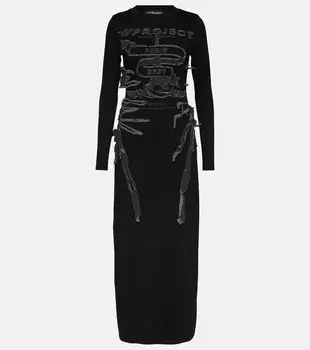 Лучшее платье макси из хлопкового джерси в париже Y/Project, серый